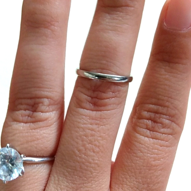 10k White Gold Stackable Band Ring